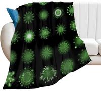 Ypthriline Green Fireworks Blanket, Simple and Trendy Style Microfiber Flannel Throw Blanket, Comfortable Soft Fluffy and Warm, Blankets for Beds, Sofas and Recliners, 220×240 CM