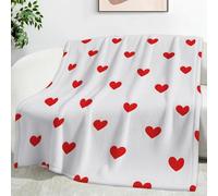 Ypthriline Hearts Blanket, Simple Classic Microfiber Flannel Throw Blanket, Comfortable Soft Fluffy and Warm, Blankets for Beds, Sofas and Recliners, 150×200 CM