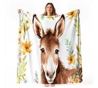Ypthriline Little Donkey Blanket, Cute Little Donkey Microfiber Flannel Throw Blanket, Comfortable Soft Fluffy and Warm, Blankets for Beds, Sofas and Recliners, 150×200 CM