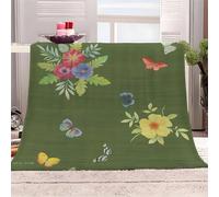 Ypthriline Multicolored Flowers Blanket, Pastoral Style Microfiber Flannel Throw Blanket, Comfortable Soft Fluffy and Warm, Blankets for Beds, Sofas and Recliners, 230×270 CM