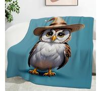 Ypthriline Owl Blanket, Fairy Tale Magic Style Microfiber Flannel Throw Blanket, Comfortable Soft Fluffy and Warm, Blankets for Beds, Sofas and Recliners, 130×150 CM
