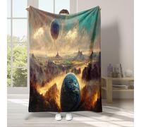 Ypthriline Planet Throw Blanket Mountains Flannel Throw Microfiber, 3d Pattern Fuzzy Blanket Soft Fluffy for Outdoor Travel Bedroom Living Room 40x50inch (100x130cm)