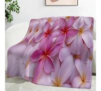 Ypthriline Plumeria Blanket, Tropical Vibe Microfiber Flannel Throw Blanket, Comfortable Soft Fluffy and Warm, Blankets for Beds, Sofas and Recliners, 220×240 CM