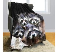 Ypthriline Raccoon Blanket, Cute Pet Style Microfiber Flannel Throw Blanket, Comfortable Soft Fluffy and Warm, Blankets for Beds, Sofas and Recliners, 150×200 CM