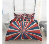 Ypthriline Radiating Pattern Small Single Duvet Cover Set, Red-blue Duvet Cover Sets with Zipper Closure, Soft Microfiber Bedding Set, with 2 Pillow Cases 50x75 cm, for Use with Teenage and Adults