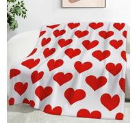 Ypthriline Red Hearts Blanket, Simple & Passionate Microfiber Flannel Throw Blanket, Comfortable Soft Fluffy and Warm, Blankets for Beds, Sofas and Recliners, 150×200 CM