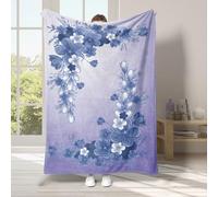 Ypthriline Simple Throw Blanket Flowers Flannel Throw Microfiber, 3d Pattern Fuzzy Blanket Soft Fluffy for Outdoor Travel Bedroom Living Room 80x95inch (200x240cm)
