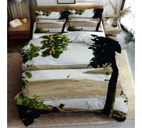 Ypthriline Single Duvet Cover Set Tidal flats Bedding Set Microfiber Black-brown Duvet Coverswith Pillowcases Reversible Bedding With Zipper Closure 135x200CM