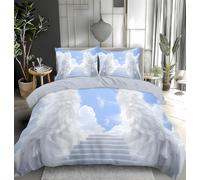 Ypthriline Small Single Duvet Cover Set peacock feather Bedding Set Microfiber blue-green Duvet Coverswith Pillowcases Reversible Bedding With Zipper Closure 120x150CM