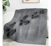 Ypthriline Snowy Footprints Blanket, Minimalist Style Microfiber Flannel Throw Blanket, Comfortable Soft Fluffy and Warm, Blankets for Beds, Sofas and Recliners, 230×270 CM