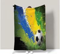 Ypthriline Splash Ink Soccer Ball Blanket, Sports Style Microfiber Flannel Throw Blanket, Comfortable Soft Fluffy and Warm, Blankets for Beds, Sofas and Recliners, 220×240 CM