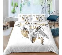 Ypthriline Super King Duvets Set Dreamcatcher Bedding Set Microfiber Bohemian Duvet Coverswith Pillowcases Reversible Bedding With Zipper Closure 260x220CM
