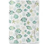 Ypthriline Watercolor Tropical Fish Blanket, Fresh Ocean Style Microfiber Flannel Throw Blanket, Comfortable Soft Fluffy and Warm, Blankets for Beds, Sofas and Recliners, 230×270 CM