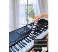 YPTSYSYS Piano Key Labels, Piano Note Stickers, Removable for 61-Key Standard-Size Keyboard, Reusable Silicone Strips, Multi-Color Large Bold Letter for Beginners (61D-C Colorful Staff Board)