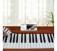 YPTSYSYS Piano Key Labels, Piano Note Stickers Removable for 88-Key Standard Full-Size Keyboard Reusable Silicone Strips Multi-Color Large Bold Letter for Beginners Kids (Colourful)