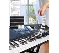 YPTSYSYS Piano Key Labels,Removable Piano Keyboard Stickers for Beginners,Made of Silicone Rubber,Sharp Flat Staff Paper for Black Keys, Elegant Package (61B-C Colorful Staff Board)