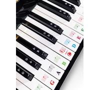 YPTSYSYS Piano Keyboard Stickers for 88/76/61/54/49/37 Key, Piano Key Notes for Kids Learning Piano, Transparent and Removable Piano Key Labels Notes(Colorful Staff Paper)