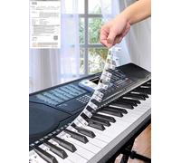 YPTSYSYS Piano Notes Guide for Beginner, Removable Piano Keyboard Note Labels for Learning, 61-Key Standard Full-Size, Made of Silicone Rubber, No Need Stickers, Reusable and Comes with Box(Black)