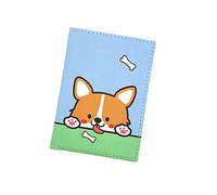 YPWangShengRui Passport Cover Leather Passport Holder Cute Dog Pattern Passport Case for Passport Boarding Pass Credit Cards