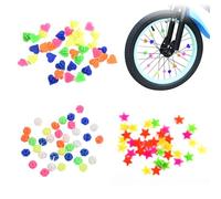 YPYMOD 108 Pcs Bike Wheel Spokes Beads, Multicoloured Bicycle Spokey, Plastic Bike Luminous Clip Bead, Bicycle Spokes Accessories Wheel Decorations, Bike Accessories for Kids Girls and Boys