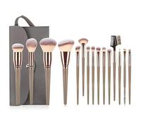 YPYMOD 15 Pcs Makeup Brushes Sets, Professional Make up Brushes Premium Synthetic Foundation Brush Kit for Foundation Blush Concealer Eyeshadow with PU Makeup Bag