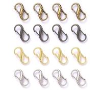 YPYMOD 16 Piece Zipper Clips Anti Theft, Dual Opening Spring Clips, Small Carabiner Clips For Camping Fishing Traveling Outdoor Sports(4 Colors)