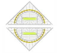 YPYMOD 2 Pcs Multifunctional Triangle Ruler, Triangle Ruler Protractor, Multifunctional Primary School Geometry Triangle, Transparent Drawing Set Square with Handle for Student Office Designer