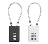 YPYMOD 2 PCS Suitcase Locks, 3 Digit Padlocks with Code, Weatherproof, Outdoor, Cabinets, Suitcases (Silver, Black)