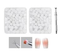 YPYMOD 200 Pcs Nail Sponges for Ombre, Nail Art Tools for Gradient Nail Designs with 1 Metal Grabber Nail Brushes Storage for Professional and DIY Nail Art