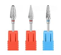 YPYMOD 3 Pcs Nail Drill Bits Set, 3/32Inches Tungsten Steel Nail Drill Bits For Home Salon Use
