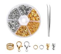 YPYMOD 460 pcs Lobster Clasps Set, Bracelet Clasps with Open Jump Rings Connectors&Closures Clasps&Lobster Claw Clasp&Plastic Case for DIY Earring Bracelet Necklace Jewelry Crafts Making