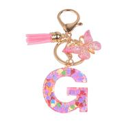 YPYMOD Butterfly Pendant Keychain with Initial G, Pink, Women's & Girls' Keychain