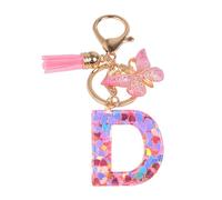 YPYMOD Keychain, Letter Keychain, Butterfly Pendant Keychain with Initials, D, one size