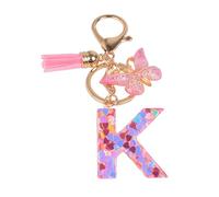 YPYMOD Keychain, Letter Keychain, Butterfly Pendant Keychain with Initials, K, one size
