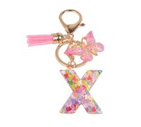YPYMOD Keychain, Letter Keychain, Butterfly Pendant Keychain with Initials, X, one size