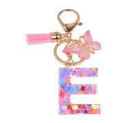 YPYMOD Letter Butterfly Keychain, E, Rosa-e, Classic, Friendship Love, Unisex, 1 count
