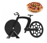 YPYMOD Pizza Cutter, Bicycle Pizza Cutter Wheel with Non-Stick Stainless Steel Super Sharp Blades with Kickstand(19cm, Black)