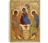 YPZCKXNLF Andrei Rublev The Holy Trinity | Antique The Hospitality Of Abraham Painting, Vintage Oak Of Mamre Print Poster, Home Décor 40X60Cm Frameless