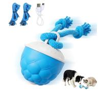 YPZVX Interactive Dog Ball, Wicked Ball for Small and Large Dogs,Automatic Moving Dog Toy,Intelligent Electric Rolling Interactive Dog Toys with Bite-Resistant Teasing Rope (Blue)
