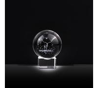 YQ 3D Elk Crystal Ball with Free Clear Stand, Deer Paperweight for Home Office Decor (50mm)
