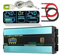 YQ Pure Sine Wave Power Inverter 6000W Peak 3000W DC 24V to AC 240V Truck Lorry Coach USB LCD Converter Remote