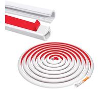 YQBFTC 1M White Cable Trunking,Soft Pvc Side Opening Self Adhesive Cable Tidy Hider for 1 Cords,Trunking for Electric Cables,Flexible Wire Cover for Cables on Wall & Floor of Home,Office