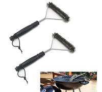 YQBFTC 2 Pcs BBQ Cleaner Brush,Barbecue Cleaning Wire Tool Kit,Stainless Steel Grill Brushes,Duty Stainless Steel Bristles BBQ Oven Cleaner Wire Brush for All Types Of Grills(Black)