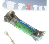 YQBFTC 30m Washing Line Rope,Heavy Duty Clothes Line Steel Core,Clothes Lines for Outside PVC Covered,Strong String Long Rustproof and Waterproof Clotheslines for Indoor,Outdoor,Garden 120kg LC