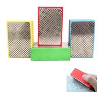 YQBFTC 4Pcs Hand Diamond Polishing Pads,Diamond Porcelain Sanding Block 60# 100# 200# 400# Tile Polishing Pads,Glass Polishing Kit for Porcelain,Concrete Stone Granite Marble Ceramic Grinding Trimming