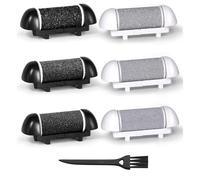 YQBFTC 6 Pcs Replacement Roller Refill Heads,for Scholl/Essy/ShoRan/Ratukal Pedi Foot File,Micro Pedicure Rollers for Callus Removal,Extra Coarse Regular Coarse Coarse 3 Each,with Cleaning Brush