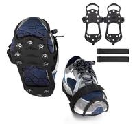 YQBFTC Crampons for Hiking Boots,Ice Grips for Shoes and Boots,Ice&Snow Grips with 10 Steel Studs,Anti-Slip MicroSpikes Shoes Ice Gripper,Snow Grips for Shoes,for Ice Fishing,Hiking,Walking