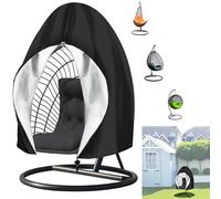 YQBFTC Hanging Egg Chair Covers 190x115cm,210D Oxford Fabric Swing Chair Cover with Drawstring Zipper,Waterproof Heavy Duty Furniture Protector,UV-Anti for Patio Outdoor Swing Chair