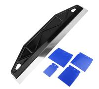 YQBFTC Paint Edger Tool 12" Stainless Steel Paint Cutting in Tools for Painting with 4Pcs Plastic Scrapers,Skirting Board Paint Shield for Cutting inTool for Removing Wallpaper Paint,Repairing Drywall