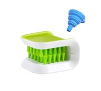 YQBOOM Blade Cleaner Kitchen Washing Brush Chopsticks Cutlery Cleaning Brush Double-Sided Scrubber Multifunctional Knife Sponge 1 PC with Silicone Funnel